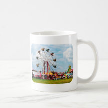 Ferris Wheel Against Blue Sky Mug