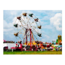 Ferris Wheel Against Blue Sky Post Cards