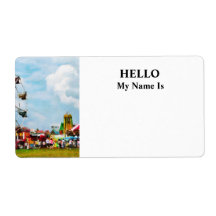 Ferris Wheel Against Blue Sky Shipping Label