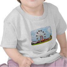 Ferris Wheel Against Blue Sky T Shirts