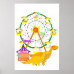 Ferris Wheel Dinosaurs Poster Print