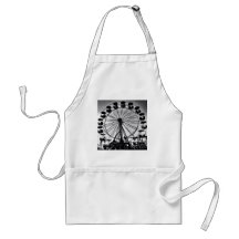 Ferris Wheel in Black and White Photo Gifts Apron