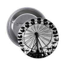 Ferris Wheel in Black and White Photo Gifts Pinback Button