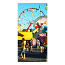 Ferris Wheel in Distance Personalized Photo Card