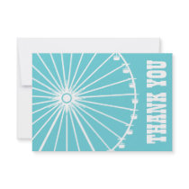 Ferris Wheel Thank You Card (Teal / White) Invitations
