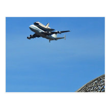 Ferry Flight Endeavour over Hanger One Postcard