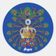 Festival Argos-Argus Eyes Important view notes Round Stickers
