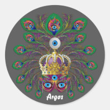 Festival Argos-Argus Eyes Important view notes Round Stickers