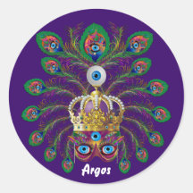 Festival Argos-Argus Eyes Important view notes Round Stickers