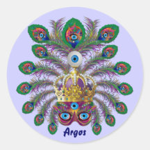 Festival Argos-Argus Eyes Important view notes Round Stickers