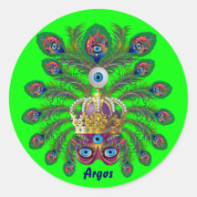 Festival Argos-Argus Eyes Important view notes Round Sticker