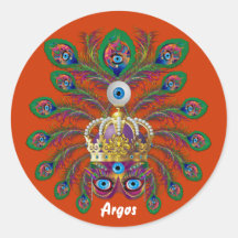 Festival Argos-Argus Eyes Important view notes Round Sticker