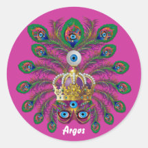 Festival Argos-Argus Eyes Important view notes Round Sticker