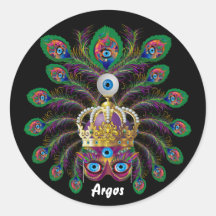 Festival Argos-Argus Eyes Important view notes Round Stickers
