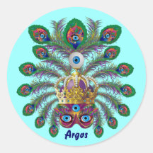 Festival Argos-Argus Eyes Important view notes Round Sticker