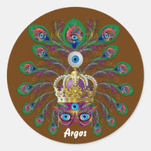Festival Argos-Argus Eyes Important view notes Round Sticker