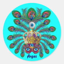 Festival Argos-Argus Eyes Important view notes Round Stickers