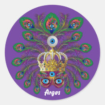 Festival Argos-Argus Eyes Important view notes Round Stickers