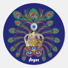 Festival Argos-Argus Eyes Important view notes Round Sticker