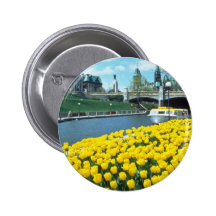 festival canadien jaune de tulipe, canal de Rideau Pin's Avec Agrafe