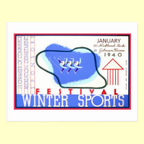 Festival of Winter Sports WPA Poster postcards