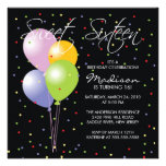 Festive Balllons Sweet Sixteen Birthday Inviation Personalized Invite