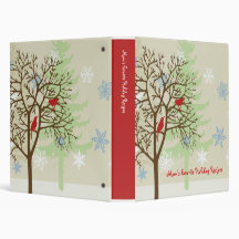 Festive Birds Holiday Recipe Binder