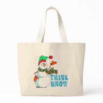 Festive Cartoon Snowman Canvas Bags