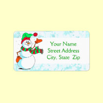Festive Cartoon Snowman labels