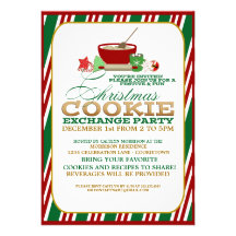 Festive Christmas Cookie Exchange Party Personalized Invitations