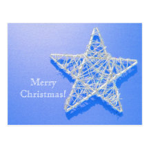 Festive Christmas star ornament postcard