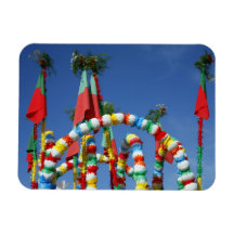 Festive decorations rectangular magnets