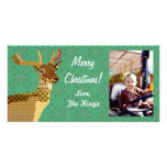 Festive Deer Christmas Green  Photo Card