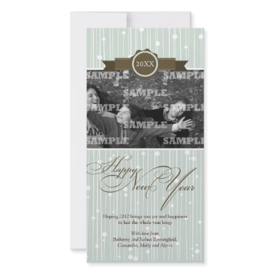 Festive Dotted Stripes New Year Holiday Photo Card by starstreamdesign