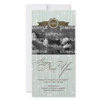 Festive Dotted Stripes New Year Holiday Photo Card
