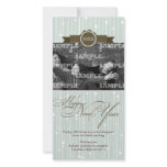 Festive Dotted Stripes New Year Holiday Photo Card photo cards