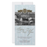 Festive Dotted Stripes New Year Holiday Photo Card