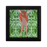 Festive Fawn Green Box Trinket Boxes