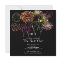 Festive Fireworks New Year Party Invitation