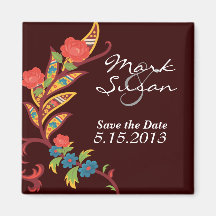 Festive Flowers Refrigerator Magnets