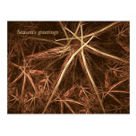 Festive fractal straw stars postcards
