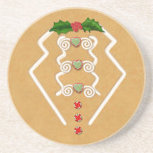Festive Gingerbread Man Tuxedo Drink Coaster