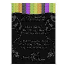 Festive Halloween Argyle Custom Custom Invitation