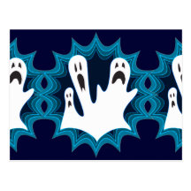 Festive Halloween Ghosts Post Card