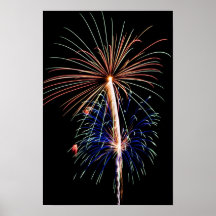 Festive Holiday Fireworks Print