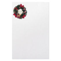 Festive Holiday Merry Christmas Wreath  Stationery