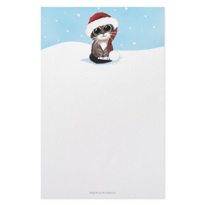 Festive Kitten Christmas Stationery by LisaMarieArt