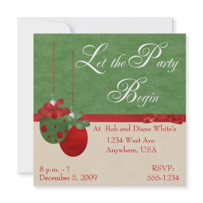 Festive Ornaments Christmas Party Invitation by WinterHolidayGifts