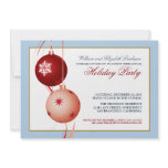 Festive Ornaments Holiday Party Invitation (blue)