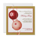 Festive Ornaments Holiday Party Invitation (gold)